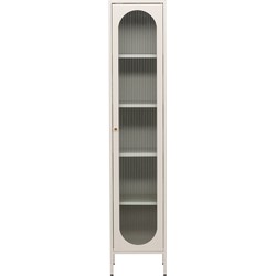 RebellenClub Makani Vitrinekast - Glazen Deuren - Kast - 180 x 37cm - Beige