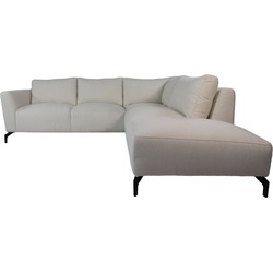 HSM Collection-Hoek Loungebank Rechts Stockton-261x248x88-Ivoor/Zwart-Stof