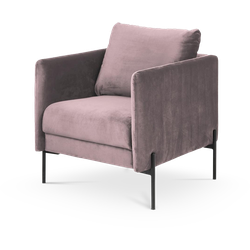 Lynn velvet fauteuil roze