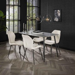 Hoyz Collection - Eetkamertafel 140 Ceramic - Ceramic Natural Lightgrey