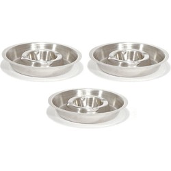 6x stuks hotel/terras asbakken rond 16 cm RVS - Asbakken