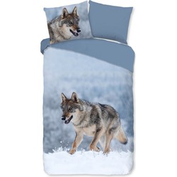 Good Morning Dekbedovertrek Katoen Snow Wolf - grey 140x200/220cm