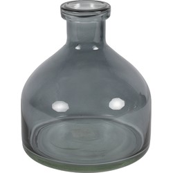 Countryfield Bloemenvaas Low Bottle - transparant donkergrijs - glas - D18 x H20 cm - Buikfles - Vazen