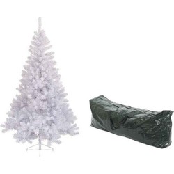 Witte Kerst kunstboom Imperial Pine 180 cm met opbergzak - Kunstkerstboom