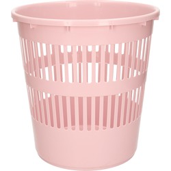 Plasticforte Afvalbak/vuilnisbak/kantoor prullenbak - plastic - roze - 28 cm - Prullenmanden