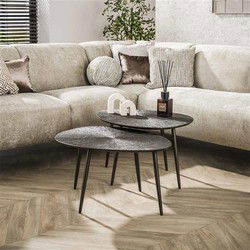 Hoyz Collection - Salontafel Brown Ray Metal Organisch - Brons Donkerbruin - Set van 2