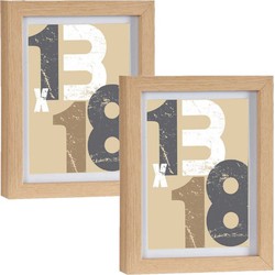 2x stuks houten fotolijst bruin geschikt voor een foto van 13 x 18 cm of 15 x 20 cm - Fotolijsten