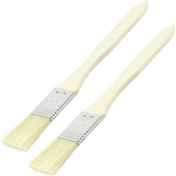 Invet kwastje/glaceer borstel van hout - 2x - bak kwasten - keuken - Bakkwasten