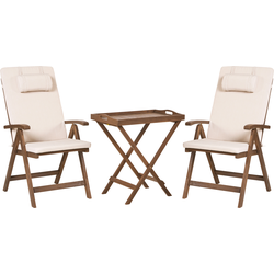 AMANTEA PREMIUM - Bistroset - Lichtbeige - Acaciahout