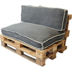 Unique Palletkussenset  Manouk - Zit- en Rugkussen Faded Coal Grey - Set 120x80/40 cm