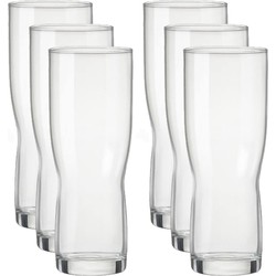 6x Speciaal bierglazen/pint glazen transparant 420 ml Pilsener - Bierglazen