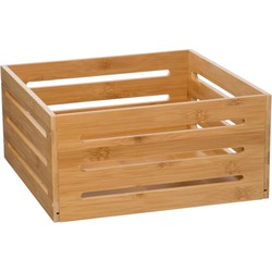 5Five Fruitkisten opslagbox - open structuur - lichtbruin - hout - L31 x B31 x H15 cm - Opbergkisten