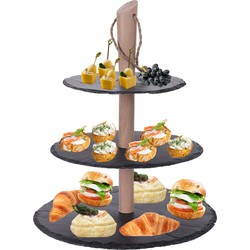 Cuisine Elegance High tea etagere - 3-laags - leisteen - 30 cm hoog - Etageres