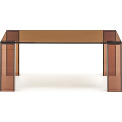 Kave Home - Adularia bijzettafel van bruin gehard glas 85 x 85 cm