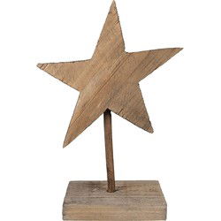 Clayre & Eef Decoratie Beeld Ster Bruin Hout