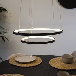 Ringlamp hanglamp Elaine metaal zwart cirkel