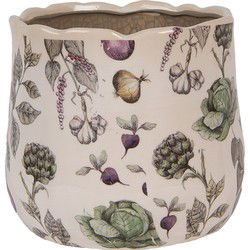 Clayre & Eef Bloempot Ø 18x16 cm Beige Keramiek Groenten