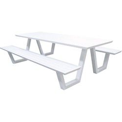 DKS Picnic tafel Bam aluminium wit 240*166*71