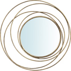 PTMD Bellinda Gold metal wall mirror thin circles round