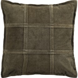 PTMD Cobie Green suede leather cushion square S
