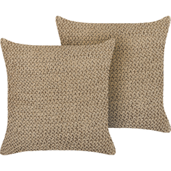 BEGONIA  - Sierkussen set van 2 - Natuurlijk - 45 x 45 cm - Jute