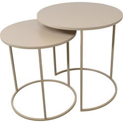 LOFT42 Elvy Set Bijzettafels Rond - Beige - Ø49x52