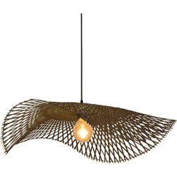 Groenovatie Bamboe Hanglamp, Handgemaakt, Zwart, ⌀75 cm