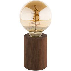 Groenovatie Houten Tafellamp, E27 Fitting, Walnoothout