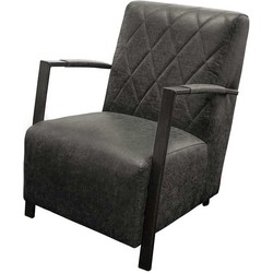 Fauteuil - Isabella - lederlook Missouri antraciet 09