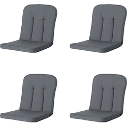 Madison -  Tuinkussen Classic/Bora/Antigua Hermitage Rib grey - Ca. 94x48 cm - Set van 4