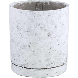 PTMD Bloempot Vik - 24x24x27 cm - Cement - Wit