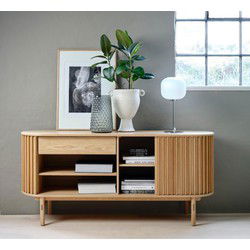 Dressoir Naturel - 45x160x73cm - Eikenhout - Dressoir Carno