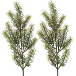 2x Kerstversiering dennentakken/dennentakjes groen 52 cm - Decoratieve tak kerst