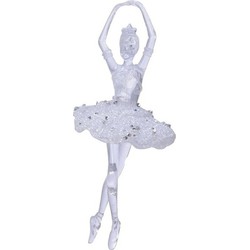 1x Kerst hangdecoratie doorzichtige balletdanseres 17,4 cm - Kersthangers