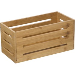 5Five Fruitkisten opslagbox - open structuur - lichtbruin - hout - L31 x B15 x H15 cm - Opbergkisten