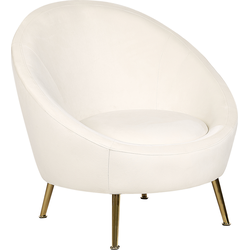 Beliani LANGA - Fauteuil-Wit-Fluweel