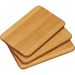 3 STUKS FSC® Beuken Houten Ontbijtborden / Snijplanken SET | Ontbijtplankje / Serveerplank | Snij Planken Set | Afm. 23 x 15 x 1 Cm. |  SET van 3 STUKS