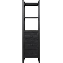 Starfurn Boekenkast Boaz Black | 55 cm | drie lades
