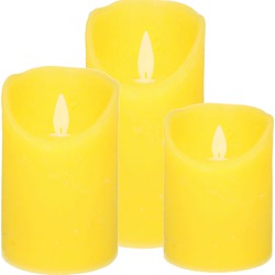1x set gele LED kaarsen / stompkaarsen met bewegende vlam - LED kaarsen
