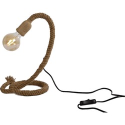 Tafellamp fitting aan touw - natuurlijk materiaal - 18x18x35cm