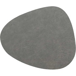 Unique Living - Placemat Floris - Rond - Polyester - Donkergrijs - 39x30,5cm
