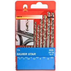 HSS Spiraalborenset Silver Star 1.5-6.5 mm cassette 13-delig - KWB
