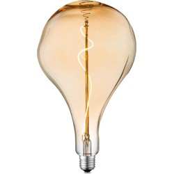 Edison Vintage LED filament lichtbron Flex - Amber - Blown - Retro LED lamp - 16.5/16.5/27.5cm - geschikt voor E27 fitting - Dimbaar - 3W 180lm 2200K - warm wit licht