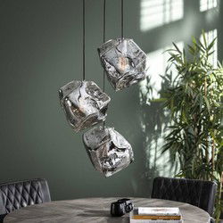 Hanglamp 3-Lichts - Glas - Chrome - Getrapt - Lamp Rock