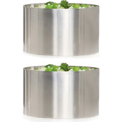Garneerring - 2x - RVS - D9 cm - zilver - Keuken/bakplaat vormpjes - Garneergerei
