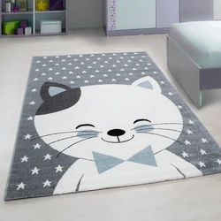 Kids Kinderkamer Kat Blauw vloerkleed - - 80 X 150 CM