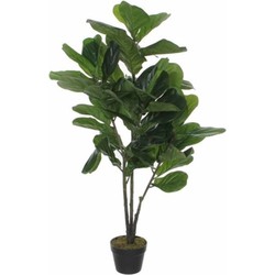 Groene tabaksplant kunstplanten 120 cm met zwarte pot - Kunstplanten