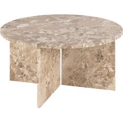 Salontafel - Bruin Marmer - Ø90x42cm - Zivik