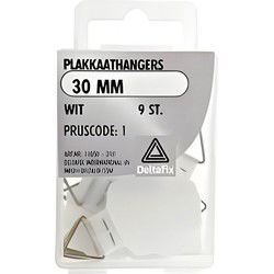 Plakkaathangers 30mm wit 9st