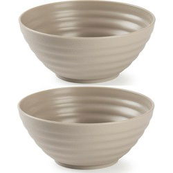 Plasticforte Schaaltjes - 8x - taupe - kunststof - 14 x 6.5 cm - Kommetjes